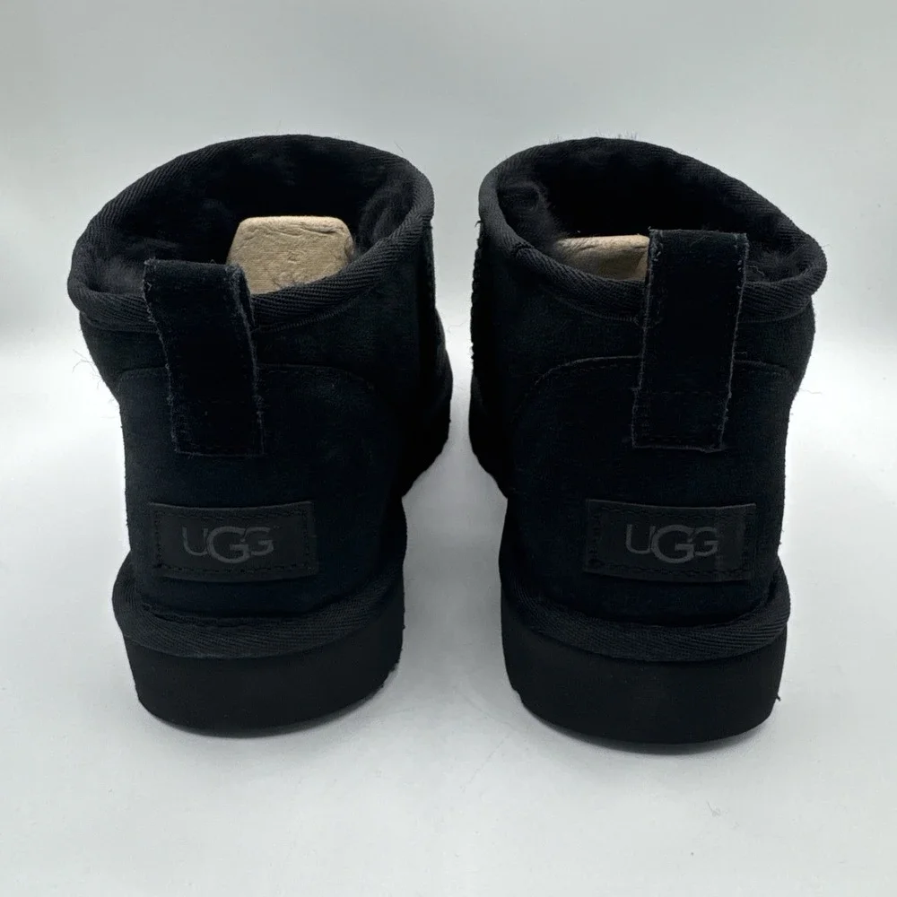 UGG Ultra Mini Boots Women's Size 12‎ Black Suede Water Repellant